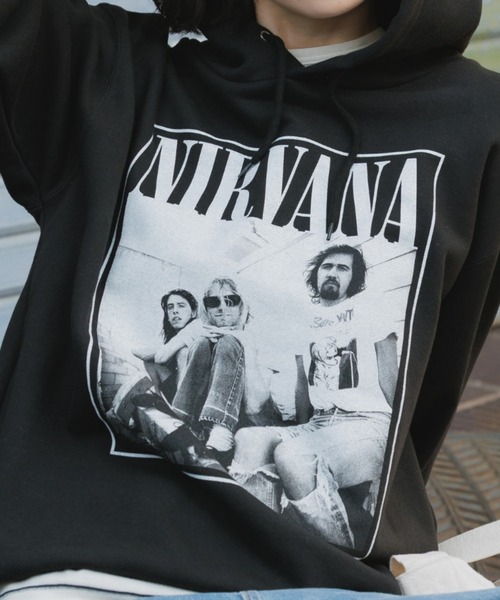 GOOD ROCK SPEED(グッドロックスピード)の「GOOD ROCK SPEED/グッドロックスピード NIRVANA Photo Graphic Hoodie フーディー アメカジ ロック ヴィンテージ ピグメント メンズ レディース 2026秋冬 秋服 冬服(パーカー・メンズ・ブラック・M/L/XL)」の1枚目の写真