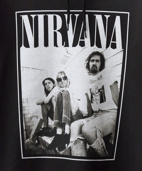 GOOD ROCK SPEED(グッドロックスピード)の「GOOD ROCK SPEED/グッドロックスピード NIRVANA Photo Graphic Hoodie フーディー アメカジ ロック ヴィンテージ ピグメント メンズ レディース 2026秋冬 秋服 冬服(パーカー・メンズ・ブラック・M/L/XL)」の7枚目の写真