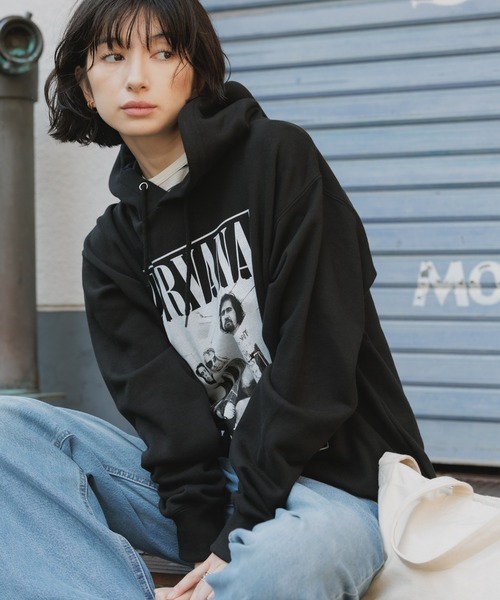 GOOD ROCK SPEED(グッドロックスピード)の「GOOD ROCK SPEED/グッドロックスピード NIRVANA Photo Graphic Hoodie フーディー アメカジ ロック ヴィンテージ ピグメント メンズ レディース 2026秋冬 秋服 冬服(パーカー・メンズ・ブラック・M/L/XL)」の9枚目の写真
