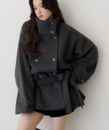ダブルウールライクミドルコート