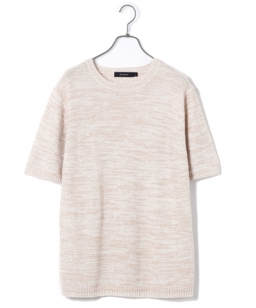 RAGEBLUE（レイジブルー）の「リネン混ニットクルー半袖/721390（ニット/セーター・メンズ・ホワイト/ベージュ/ライトブルー/ブラック/ベージュ系その他・MEDIUM/LARGE）」の4枚目の写真