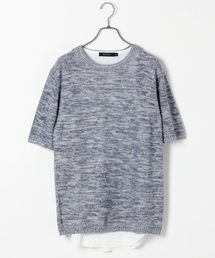 RAGEBLUE | リネン混ニットクルー半袖/721390(ニット/セーター)