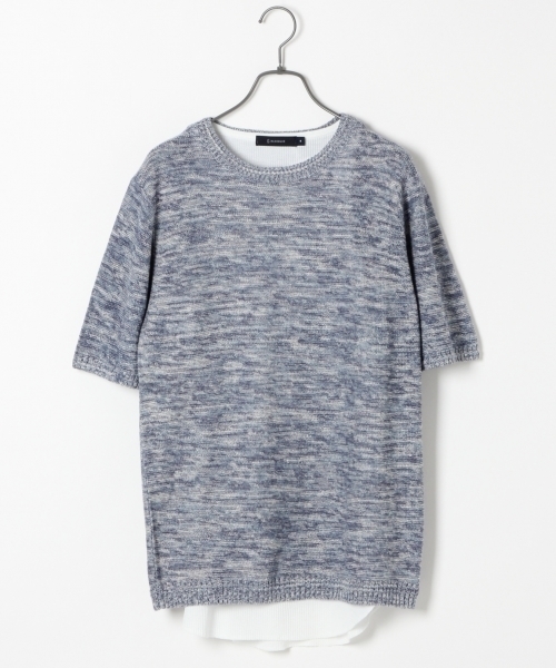 RAGEBLUE（レイジブルー）の「リネン混ニットクルー半袖/721390（ニット/セーター・メンズ・ホワイト/ベージュ/ライトブルー/ブラック/ベージュ系その他・MEDIUM/LARGE）」の5枚目の写真