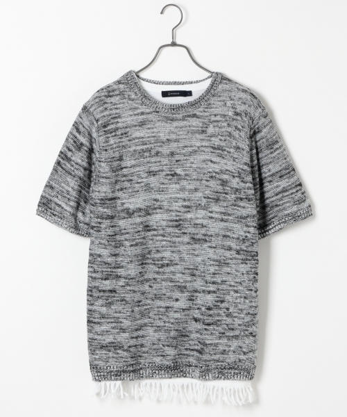 RAGEBLUE（レイジブルー）の「リネン混ニットクルー半袖/721390（ニット/セーター・メンズ・ホワイト/ベージュ/ライトブルー/ブラック/ベージュ系その他・MEDIUM/LARGE）」の2枚目の写真