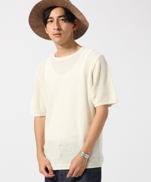 RAGEBLUE（レイジブルー）の「リネン混ニットクルー半袖/721390（ニット/セーター・メンズ・ホワイト/ベージュ/ライトブルー/ブラック/ベージュ系その他・MEDIUM/LARGE）」の8枚目の写真
