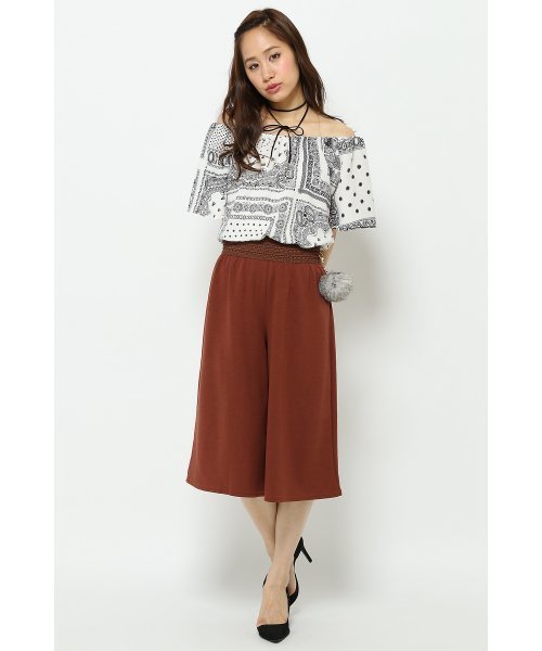 VENCEEXCHANGE(ヴァンスエクスチェンジ)の「ポンポン付きガウチョ(その他パンツ・レディース・ブラウン/ダークグリーン/ブラック/グレー/チャコールグレー/ホワイト・MEDIUM)」の1枚目の写真