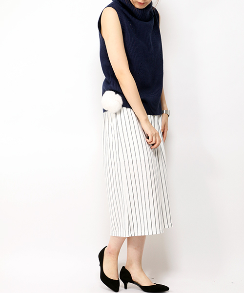 VENCEEXCHANGE(ヴァンスエクスチェンジ)の「ポンポン付きガウチョ(その他パンツ・レディース・ブラウン/ダークグリーン/ブラック/グレー/チャコールグレー/ホワイト・MEDIUM)」の2枚目の写真