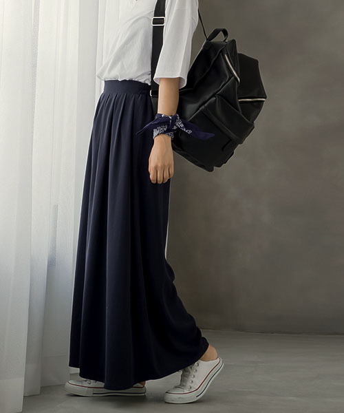 Re:EDIT（リエディ）の「フレアシルエットソフトツイルスカンツ/ワイドパンツ[2016秋新作][2016AW展示会][Re:EDIT/リエディ]（その他パンツ・レディース・モカ/ネイビー/ブラック/ピンクベージュ/ブラウン/グレー・MEDIUM/SMALL/LARGE）」の5枚目の写真