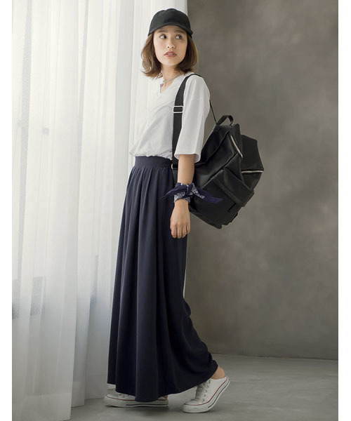 Re:EDIT（リエディ）の「フレアシルエットソフトツイルスカンツ/ワイドパンツ[2016秋新作][2016AW展示会][Re:EDIT/リエディ]（その他パンツ・レディース・モカ/ネイビー/ブラック/ピンクベージュ/ブラウン/グレー・MEDIUM/SMALL/LARGE）」の21枚目の写真