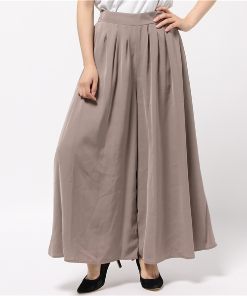 Re:EDIT（リエディ）の「フレアシルエットソフトツイルスカンツ/ワイドパンツ[2016秋新作][2016AW展示会][Re:EDIT/リエディ]（その他パンツ・レディース・モカ/ネイビー/ブラック/ピンクベージュ/ブラウン/グレー・MEDIUM/SMALL/LARGE）」の4枚目の写真