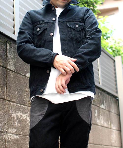 Denime(ドゥニーム)の「BLACK GARMENT DYE G-JKT-3rd-(デニムジャケット・メンズ・ブラック・SMALL/MEDIUM/LARGE)」の14枚目の写真