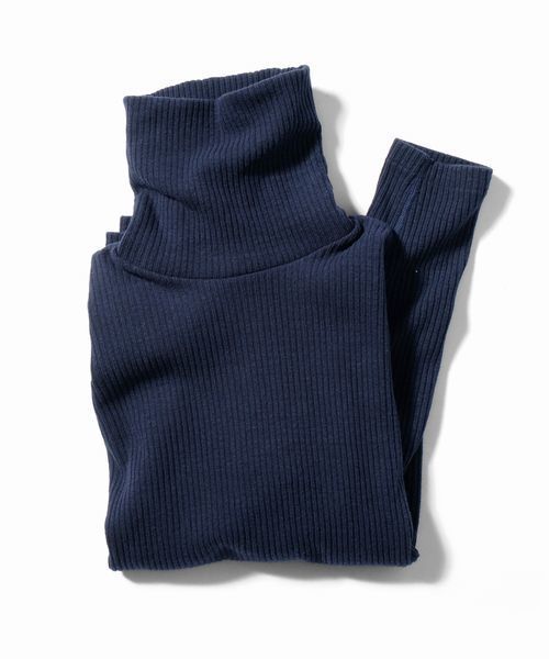 BEN DAVIS MARKET STREET(ベンデイビスマーケットストリート)の「BEN DAVIS MARKET STREET TURTLE NECK -made in japan-(Tシャツ/カットソー・レディース・カーキ/ナチュラル/ネイビー・1/2)」の1枚目の写真