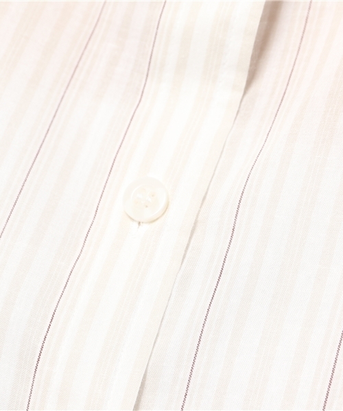 SEVENDAYS=SUNDAY（セブンデイズサンデイ）の「・ストライプ 2WAY長袖オーバーシャツ（シャツ/ブラウス・レディース・ベージュ/オフホワイト/チャコールグレー・M/L）」の5枚目の写真