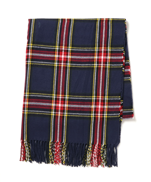 KOBE LETTUCE（コウベレタス）の「チェック柄大判フリンジストール（ストール/ショール・レディース・ホワイト×ブラック/グリーン×オレンジ/ブラウン/グリーン/ホワイト×ネイビー/ネイビー/ボルドー/ホワイト×グリーン/レッド系その他・FREE）」の18枚目の写真