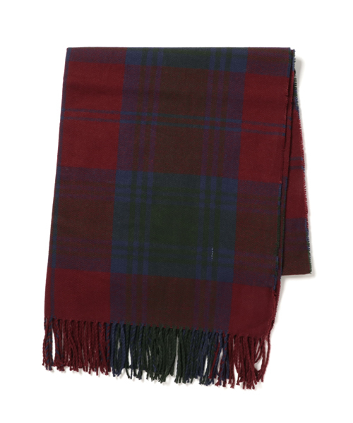 KOBE LETTUCE（コウベレタス）の「チェック柄大判フリンジストール（ストール/ショール・レディース・ホワイト×ブラック/グリーン×オレンジ/ブラウン/グリーン/ホワイト×ネイビー/ネイビー/ボルドー/ホワイト×グリーン/レッド系その他・FREE）」の19枚目の写真