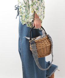 PAPILLONNER | マクラメショルダー付きカゴバッグ(かごバッグ)