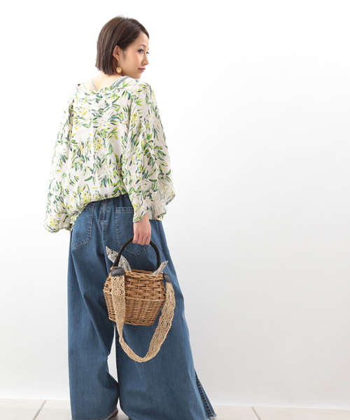 PAPILLONNER（パピヨネ）の「マクラメショルダー付きカゴバッグ（かごバッグ・レディース・ブラック系その他/ブルー系その他・FREE）」の14枚目の写真