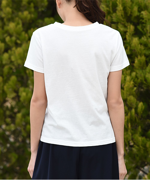 Luz Llena (philter)（ラズレナ　フィルター）の「[スカーフ付き]クルーネック無地Tシャツ（Tシャツ/カットソー・レディース・ホワイト/ブラック・MEDIUM）」の10枚目の写真