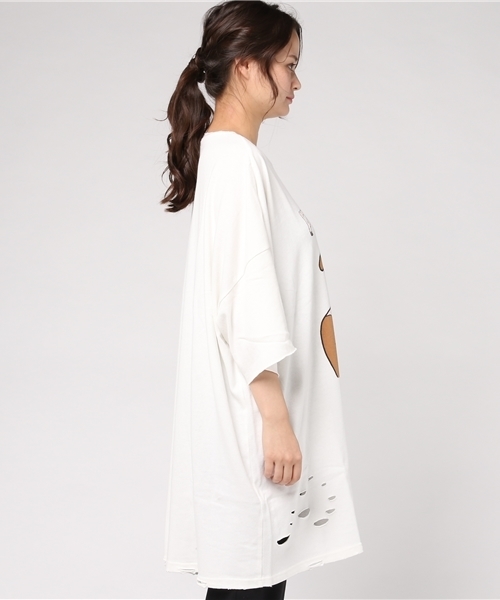 PUNYUS（プニュズ）の「FUGUバニービッグTシャツ（Tシャツ/カットソー・レディース・グリーン/ブラック/サックスブルー/ホワイト・FREE）」の6枚目の写真