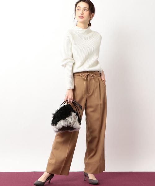 green label relaxing（グリーンレーベルリラクシング）の「RF ラメ ハイネック ニット ◆（ニット/セーター・レディース・オフホワイト/ネイビー/ライラック/ライトピンク・FREE）」の5枚目の写真