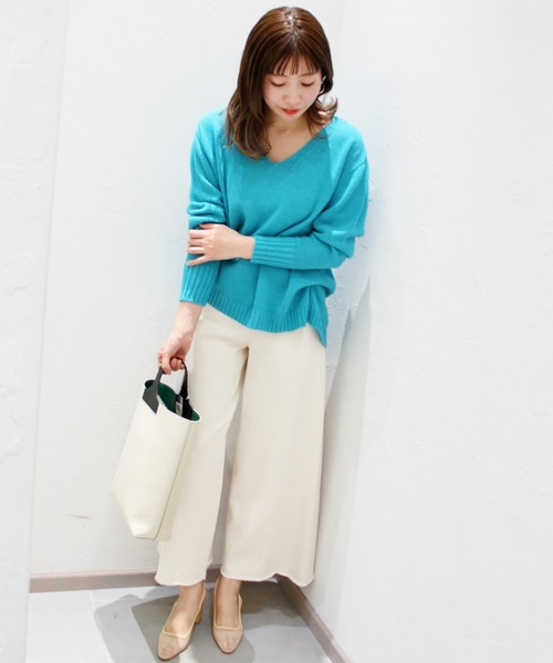 plage プラージュ ローゲージコットン グリーンのニット Plage - Plage コットンローゲージニット グリーンの通販 by オレオ