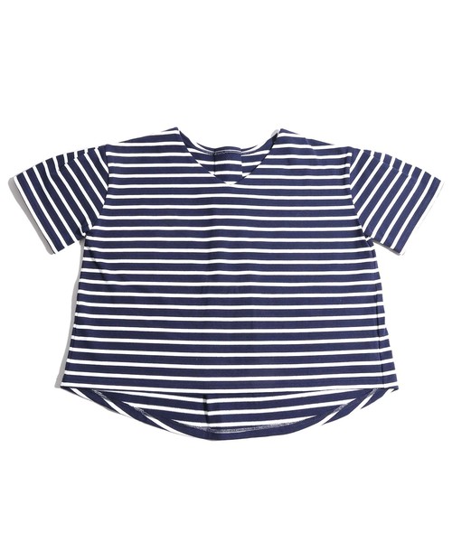 WEGO（ウィゴー）の「WEGO/バスクボーダーレースアップTシャツ（Tシャツ/カットソー・レディース・ブルー系その他3/ホワイト系その他2/ベージュ系その他3・FREE）」の11枚目の写真