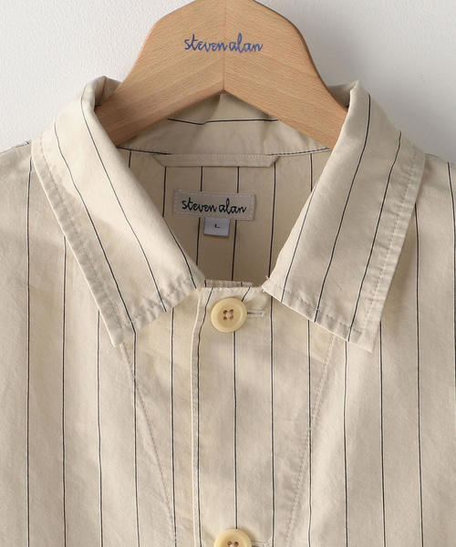 Steven Alan（スティーブンアラン）の「＜Steven Alan＞ C/N STRIPE COVERALL/カバーオール（カバーオール・メンズ・ブラック/ナチュラル・X-LARGE/SMALL/MEDIUM/LARGE）」の4枚目の写真