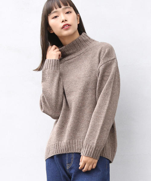 coen（コーエン）の「【新色追加・手洗いできる】ラムウールオフタートルネックニットⅡ（ニット/セーター・レディース・ホワイト/グレー/ライトパープル/イエロー/ライトグレー/ブラウン・FREE）」の4枚目の写真