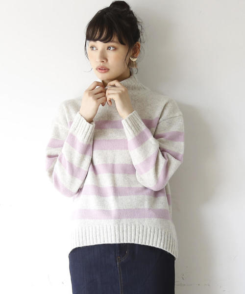 coen（コーエン）の「【新色追加・手洗いできる】ラムウールオフタートルネックニットⅡ（ニット/セーター・レディース・ホワイト/グレー/ライトパープル/イエロー/ライトグレー/ブラウン・FREE）」の8枚目の写真