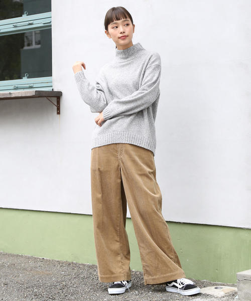 coen（コーエン）の「【新色追加・手洗いできる】ラムウールオフタートルネックニットⅡ（ニット/セーター・レディース・ホワイト/グレー/ライトパープル/イエロー/ライトグレー/ブラウン・FREE）」の12枚目の写真