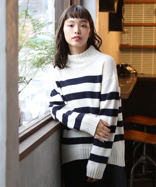 coen（コーエン）の「【新色追加・手洗いできる】ラムウールオフタートルネックニットⅡ（ニット/セーター・レディース・ホワイト/グレー/ライトパープル/イエロー/ライトグレー/ブラウン・FREE）」の14枚目の写真