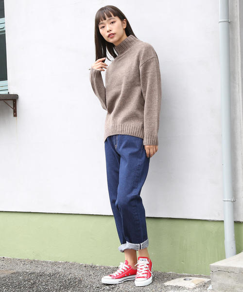 coen（コーエン）の「【新色追加・手洗いできる】ラムウールオフタートルネックニットⅡ（ニット/セーター・レディース・ホワイト/グレー/ライトパープル/イエロー/ライトグレー/ブラウン・FREE）」の17枚目の写真