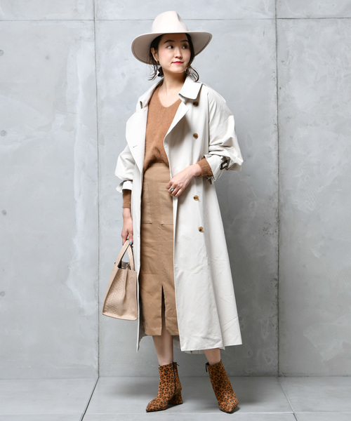 DouDou(ドゥドゥ)の「ドルマントレンチコート(その他アウター・レディース・ベージュ/グリーン・FREE)」の10枚目の写真