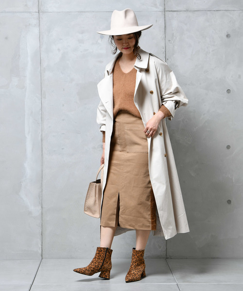 DouDou(ドゥドゥ)の「ドルマントレンチコート(その他アウター・レディース・ベージュ/グリーン・FREE)」の7枚目の写真