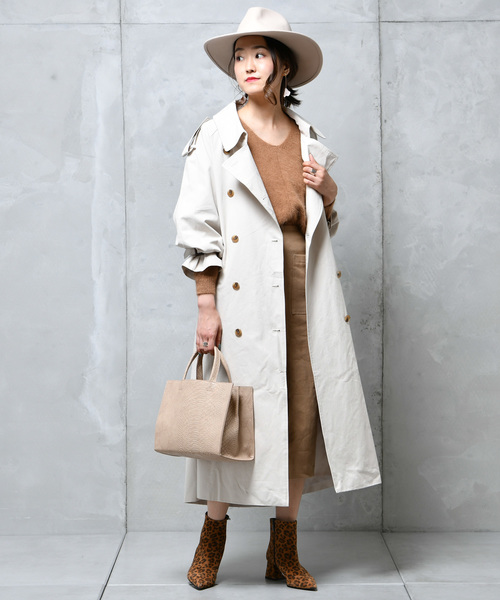 DouDou(ドゥドゥ)の「ドルマントレンチコート(その他アウター・レディース・ベージュ/グリーン・FREE)」の8枚目の写真