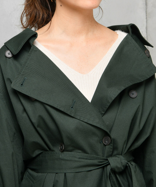 DouDou(ドゥドゥ)の「ドルマントレンチコート(その他アウター・レディース・ベージュ/グリーン・FREE)」の22枚目の写真