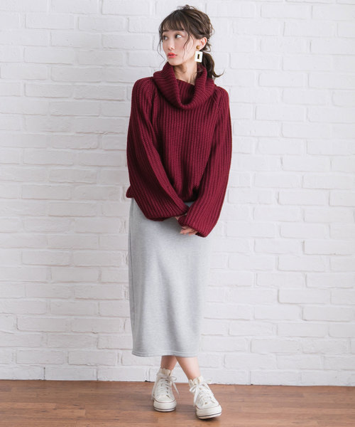 夢展望（ユメテンボウ）の「選べる裏毛ウエストゴムスウェットフレア＆タイトスカート（スカート・レディース・ブラック系その他/グレー系その他/ブラウン系その他/グリーン系その他/ブルー系その他/レッド系その他/ブラック系その他2/グレー系その他2/ブラウン系その他2/グリーン系その他2/ブルー系その他2/レッド系その他2・MEDIUM/LARGE）」の17枚目の写真