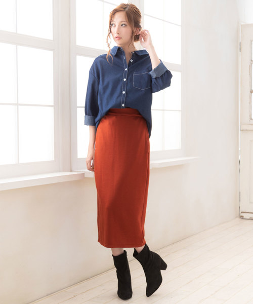 夢展望（ユメテンボウ）の「選べる裏毛ウエストゴムスウェットフレア＆タイトスカート（スカート・レディース・ブラック系その他/グレー系その他/ブラウン系その他/グリーン系その他/ブルー系その他/レッド系その他/ブラック系その他2/グレー系その他2/ブラウン系その他2/グリーン系その他2/ブルー系その他2/レッド系その他2・MEDIUM/LARGE）」の19枚目の写真