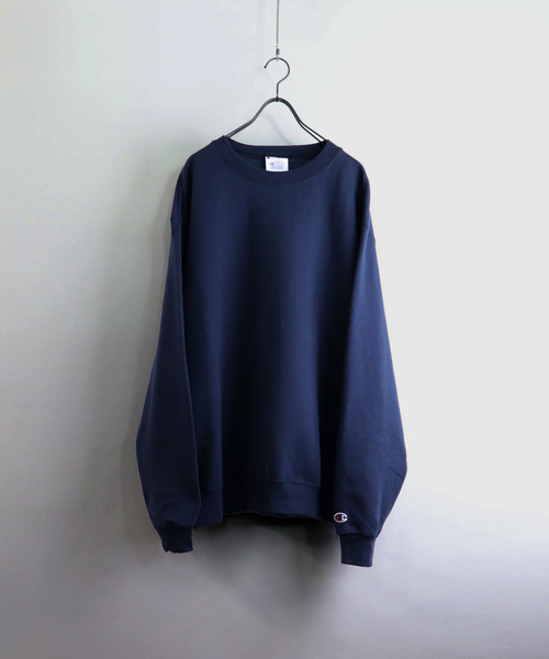 Champion(チャンピオン)の「Champion/チャンピオン オーバーサイズプルオーバークルーネックスウェット(スウェット・メンズ・ホワイト/ブラック/グレー/レッド/ブルー/グリーン/ワイン/ネイビー/パープル/チャコールグレー・M/L/XL)」の6枚目の写真