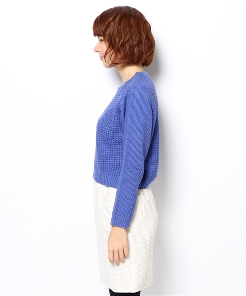 WEGO（ウィゴー）の「WEGO/チャンキーショートニット（ニット/セーター・レディース・ホワイト/グリーン系その他/ブルー/杢グレー・FREE）」の6枚目の写真