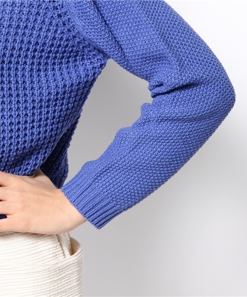 WEGO（ウィゴー）の「WEGO/チャンキーショートニット（ニット/セーター・レディース・ホワイト/グリーン系その他/ブルー/杢グレー・FREE）」の9枚目の写真