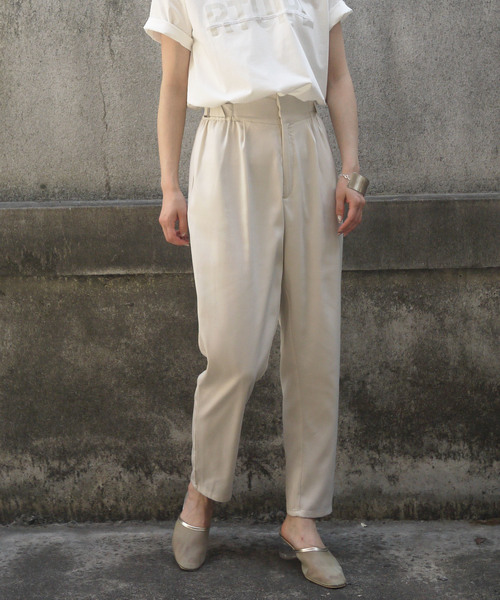 &g'aime（アンジェム）の「【&g'aime】サイドベルトテーパードパンツ（その他パンツ・レディース・ブラック/アイボリー/ダークブルー・FREE）」の3枚目の写真