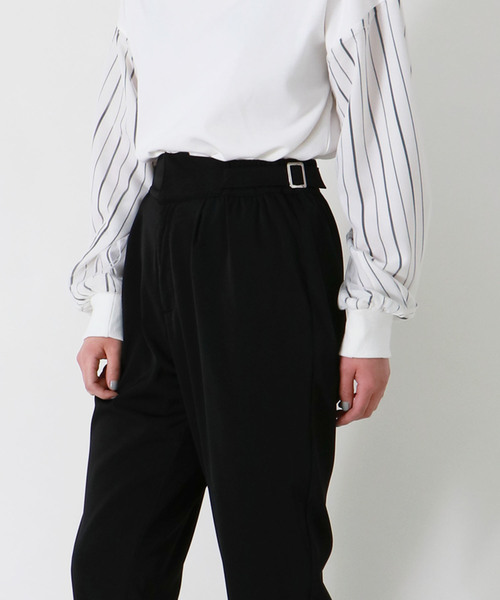 &g'aime（アンジェム）の「【&g'aime】サイドベルトテーパードパンツ（その他パンツ・レディース・ブラック/アイボリー/ダークブルー・FREE）」の6枚目の写真