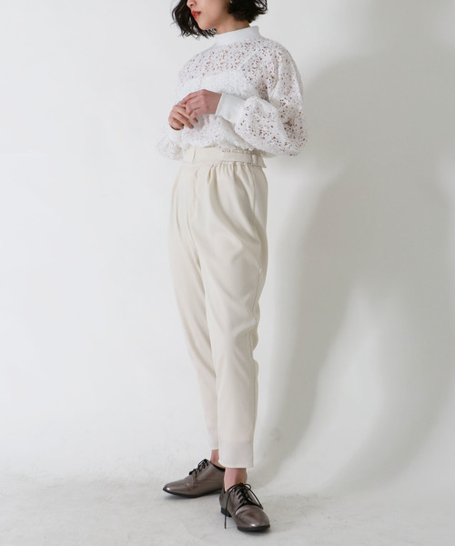 &g'aime（アンジェム）の「【&g'aime】サイドベルトテーパードパンツ（その他パンツ・レディース・ブラック/アイボリー/ダークブルー・FREE）」の7枚目の写真