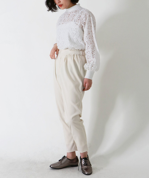 &g'aime（アンジェム）の「【&g'aime】サイドベルトテーパードパンツ（その他パンツ・レディース・ブラック/アイボリー/ダークブルー・FREE）」の8枚目の写真