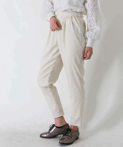 &g'aime（アンジェム）の「【&g'aime】サイドベルトテーパードパンツ（その他パンツ・レディース・ブラック/アイボリー/ダークブルー・FREE）」の9枚目の写真