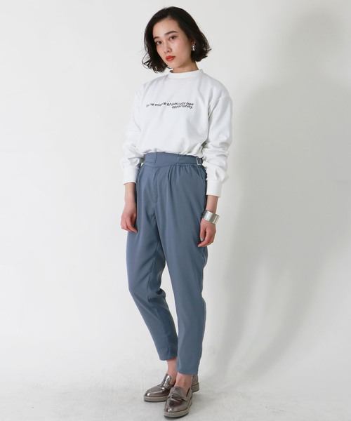 &g'aime（アンジェム）の「【&g'aime】サイドベルトテーパードパンツ（その他パンツ・レディース・ブラック/アイボリー/ダークブルー・FREE）」の10枚目の写真