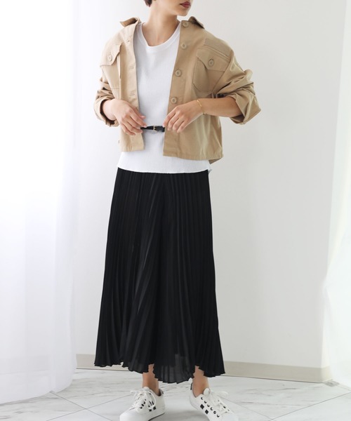 classicalelf（クラシカルエルフ）の「プリーツワイドガウチョパンツ（その他パンツ・レディース・ホワイト/ブラック/カーキ/モカ/その他1・MEDIUM/LARGE/X-LARGE）」の11枚目の写真