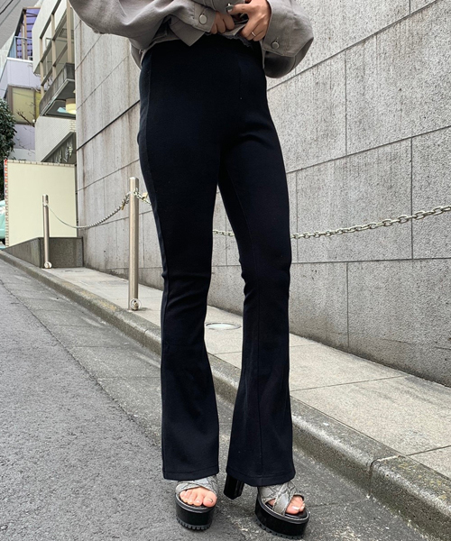 ENVYM（アンビー）の「リブレギンス（その他パンツ・レディース・ブラック/ベージュ・FREE）」の2枚目の写真