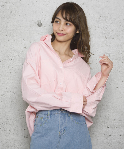 LUGG NAGG(ラグナグ)の「【Jewelobe/ ジュエローブ】タイプライタービッグシャツ(シャツ/ブラウス・レディース・ホワイト/ベージュ/ピンク/グリーン・FREE)」の4枚目の写真